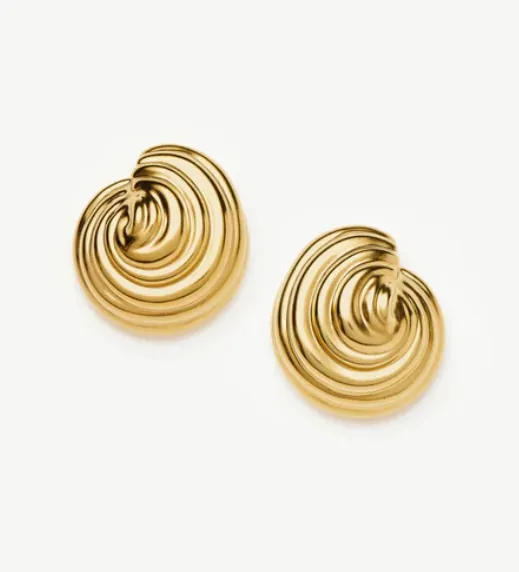 Spiral Dome Oversized Stud Earrings
